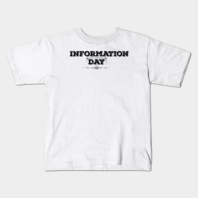 National Freedom of Information Day Black Kids T-Shirt by VecTikSam